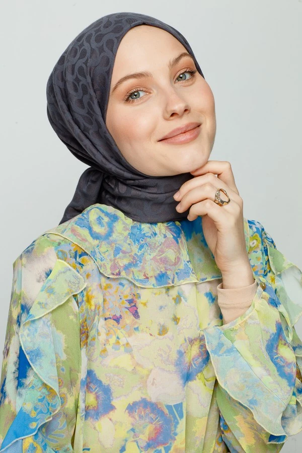 ANTRASİT BLOOM DESEN  ŞAL