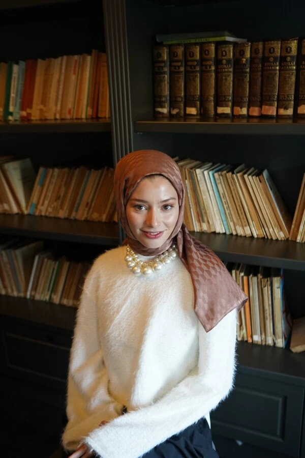 MOCHA QOZA DESEN İPEKSİ JAKAR ŞAL