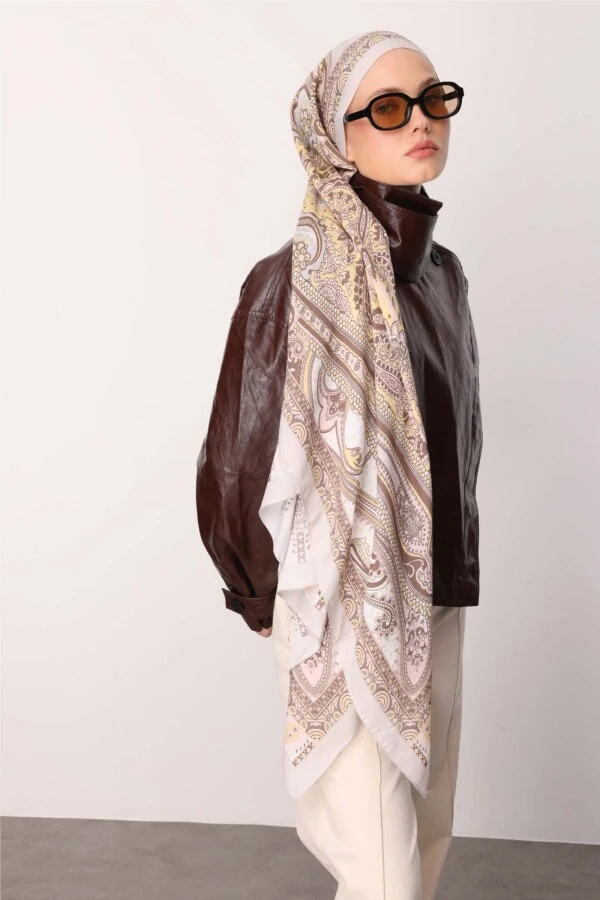 Kum Taşı Floş Viskon Şal