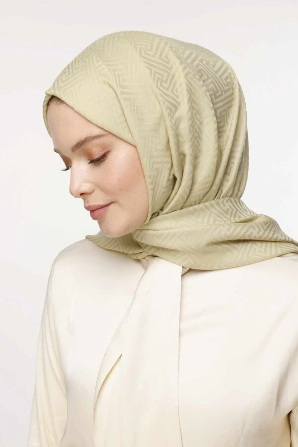 Labirent Desen Şal / Tereyağı Sarısı