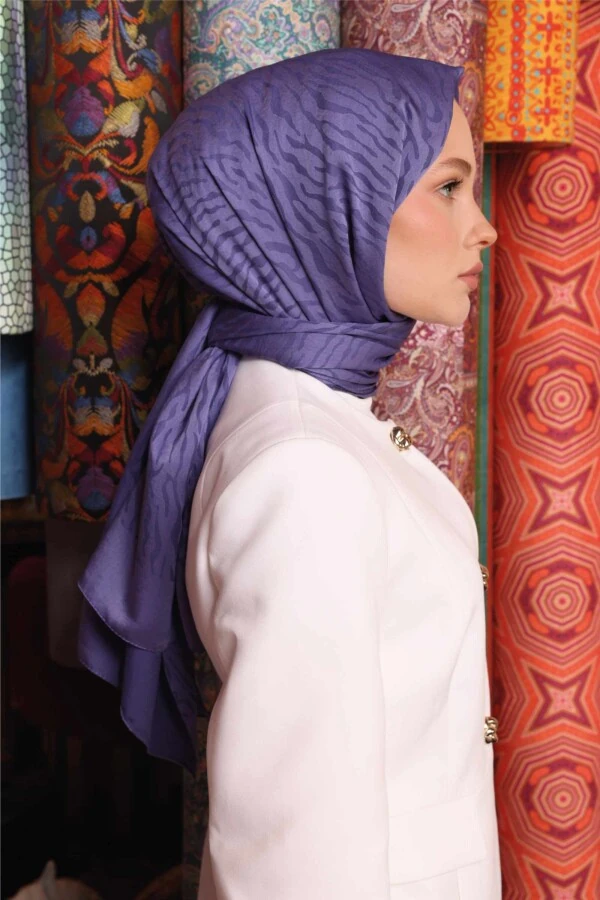 Zebra Desen Şal / Erguvan