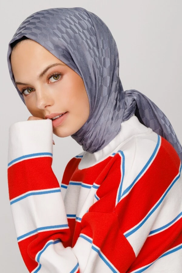 KURŞUNİ QOZA DESEN İPEKSİ JAKAR ŞAL