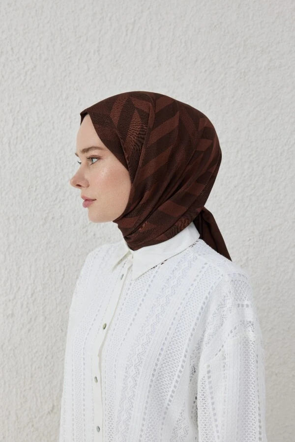 ACI KAHVE BALIKSIRTI DESEN JAKAR ŞAL