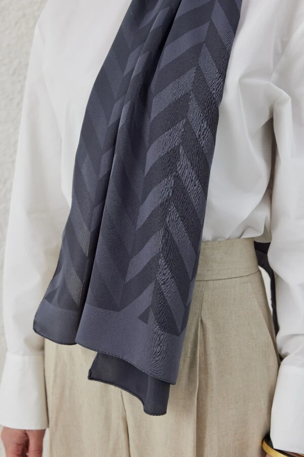 ANTRASİT BALIKSIRTI DESEN JAKAR ŞAL