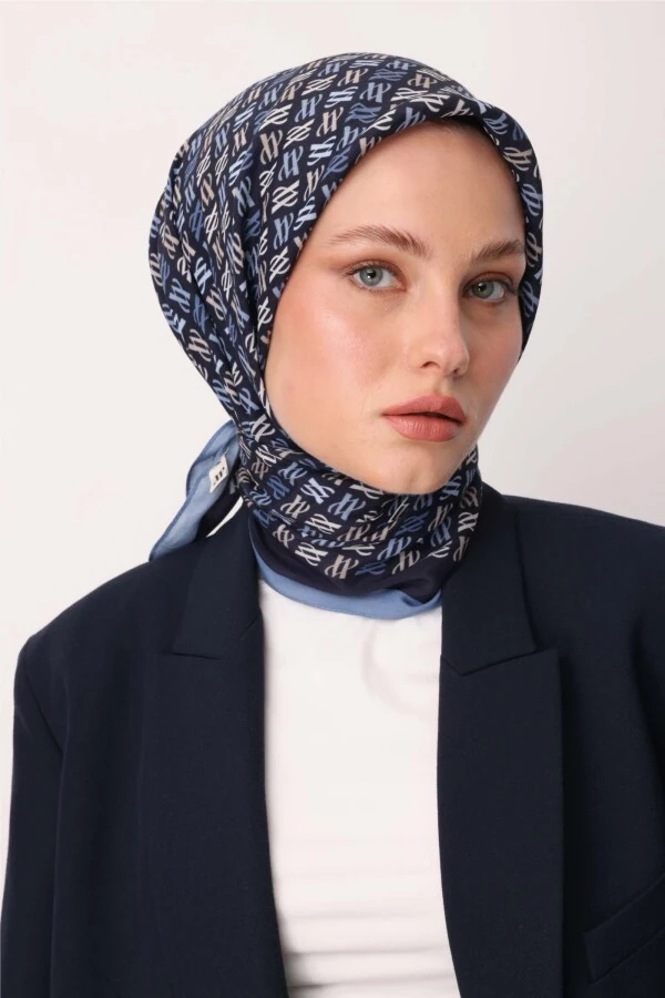 Floş Viskon Eşarp / Lacivert