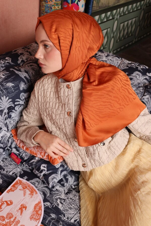 Zebra Desen Şal / Mandalin