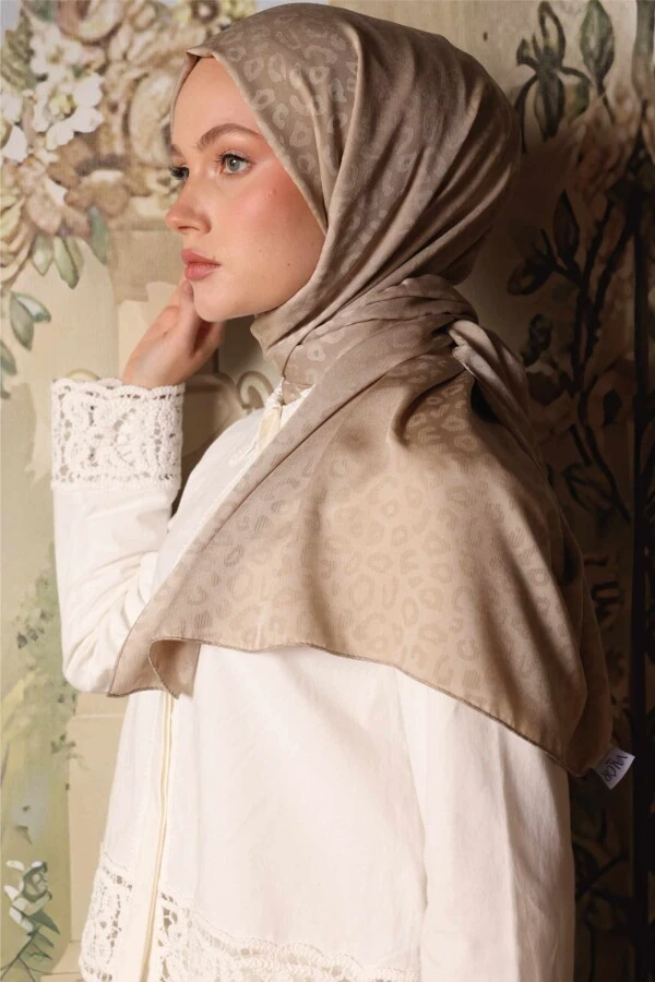 Leopar Desen Şal / Bej