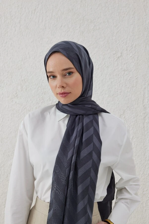 ANTRASİT BALIKSIRTI DESEN JAKAR ŞAL