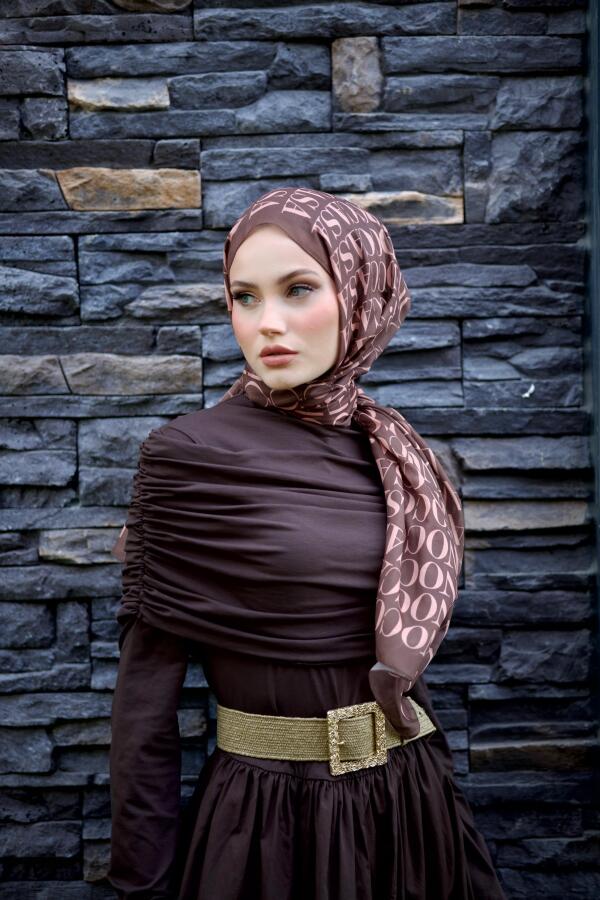 Monogram Desen Şal / Brown