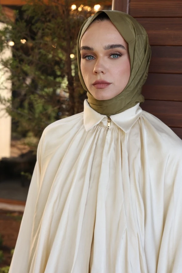 Toprak Yeşili  Logo Desen Şal