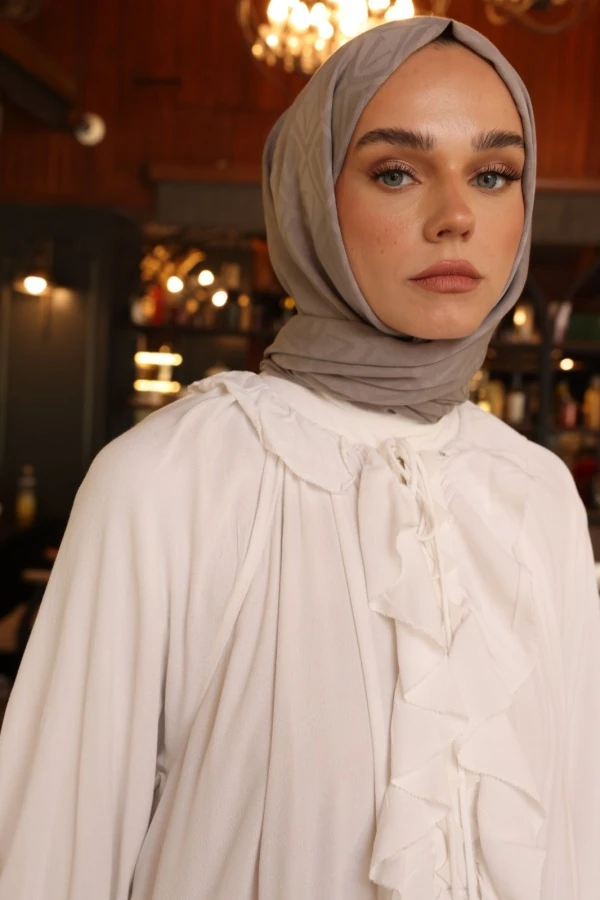 Kül  Logo Desen Şal