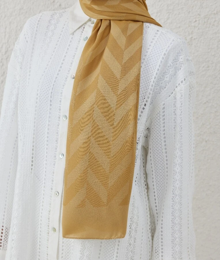 GOLD BALIKSIRTI DESEN JAKAR ŞAL