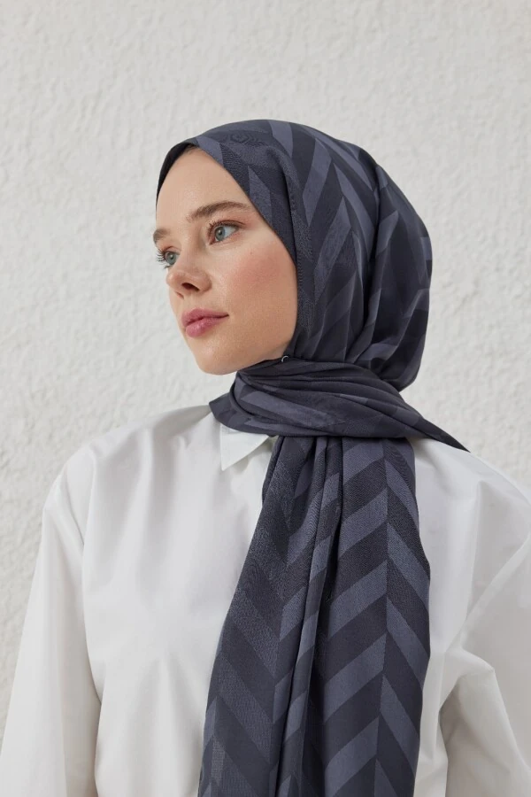 ANTRASİT BALIKSIRTI DESEN JAKAR ŞAL