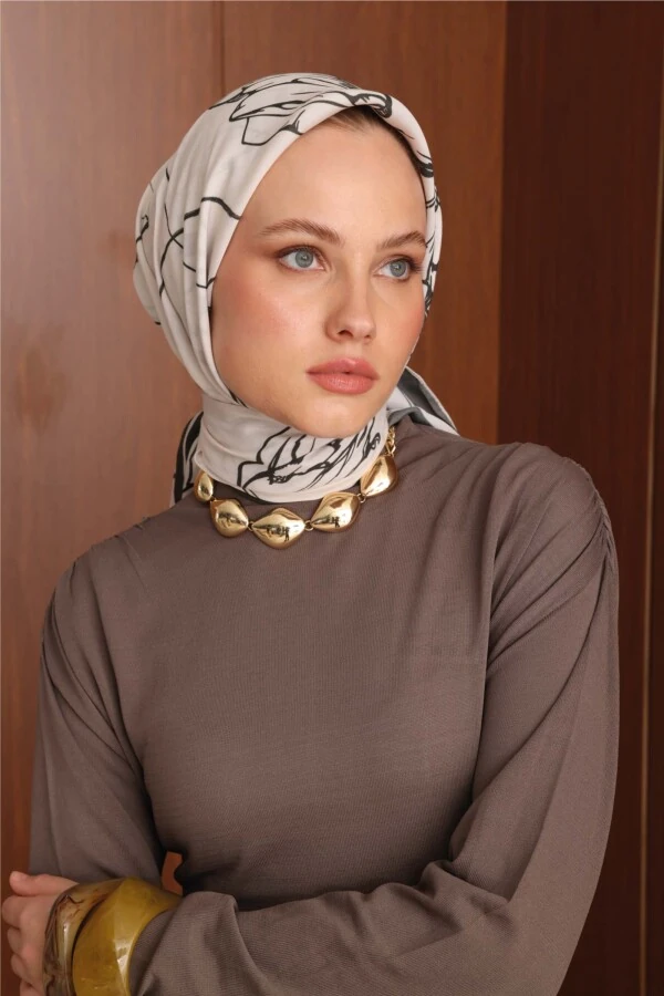 Noire Floş Viskon Eşarp / Siyah