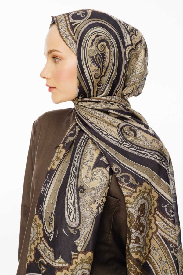 Retro Desen Şal / Badem Yağı