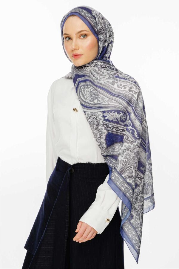 Retro Desen Şal / Tatlı Lavanta