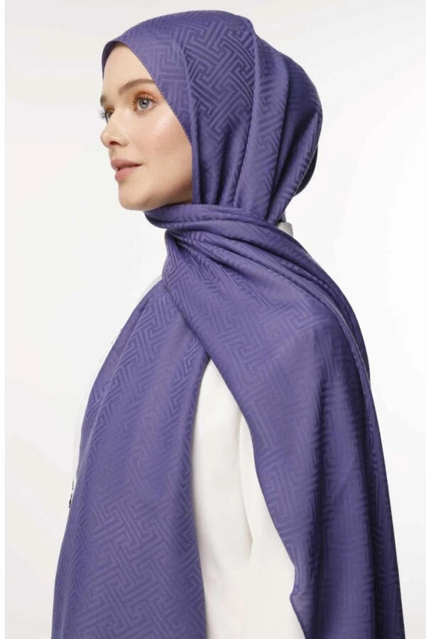 Labirent Desen Şal / Erguvan