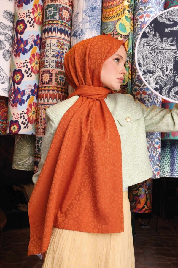 Leopar Desen Şal / Mandalin