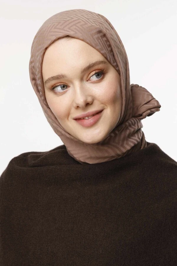 Labirent Desen Şal / Mocha
