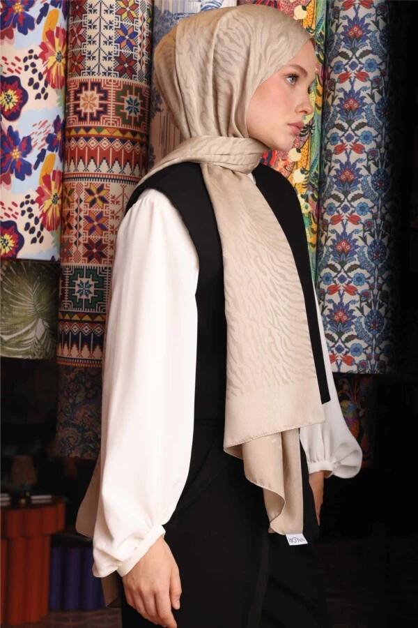 Zebra Desen Şal / Bej