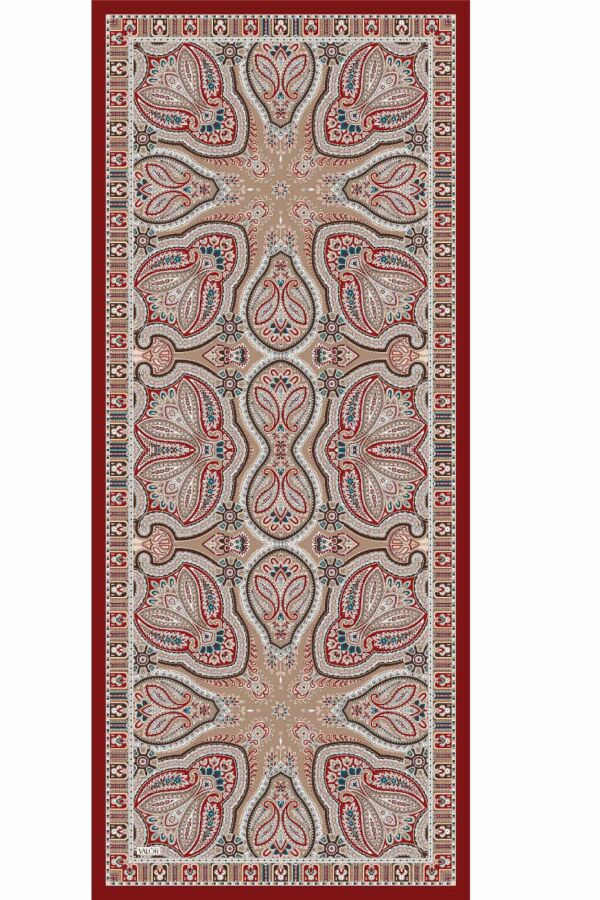 Rustik Desen Şal / Bordo