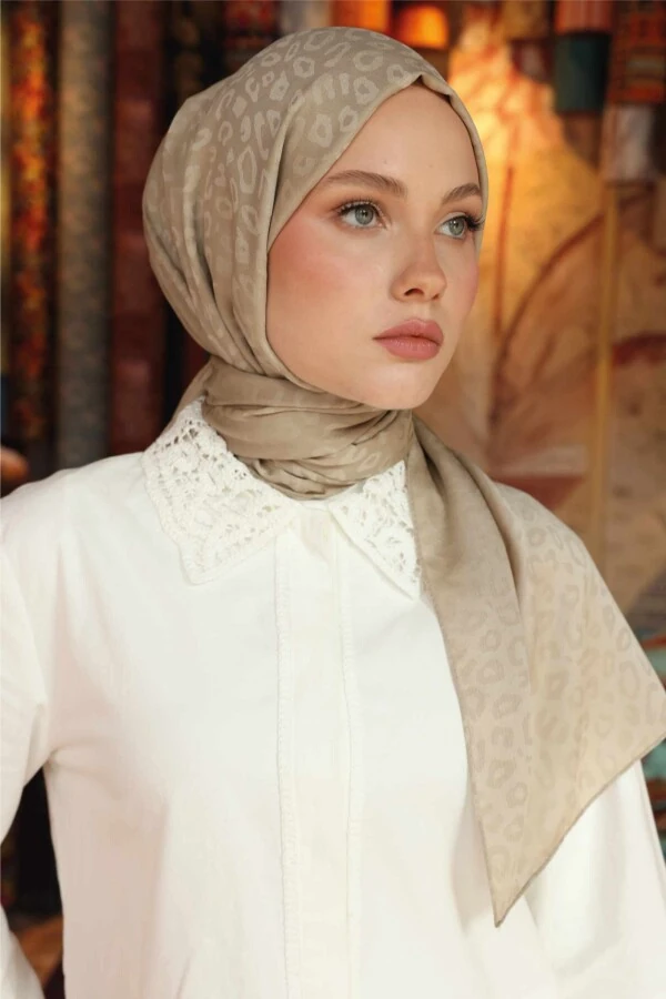 Leopar Desen Şal / Bej