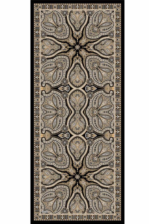 Rustik Desen Şal / Siyah Altın