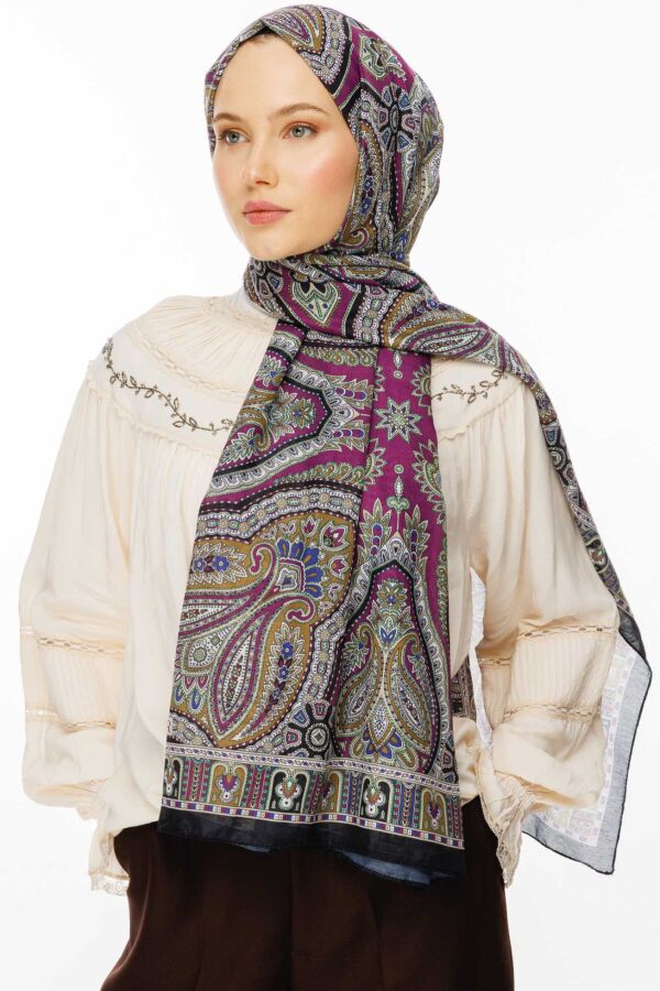 Rustik Desen Şal / Sümbül