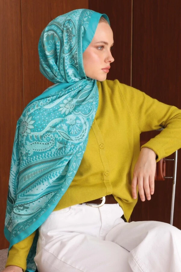 Malibu Mavi Floş Viskon Şal