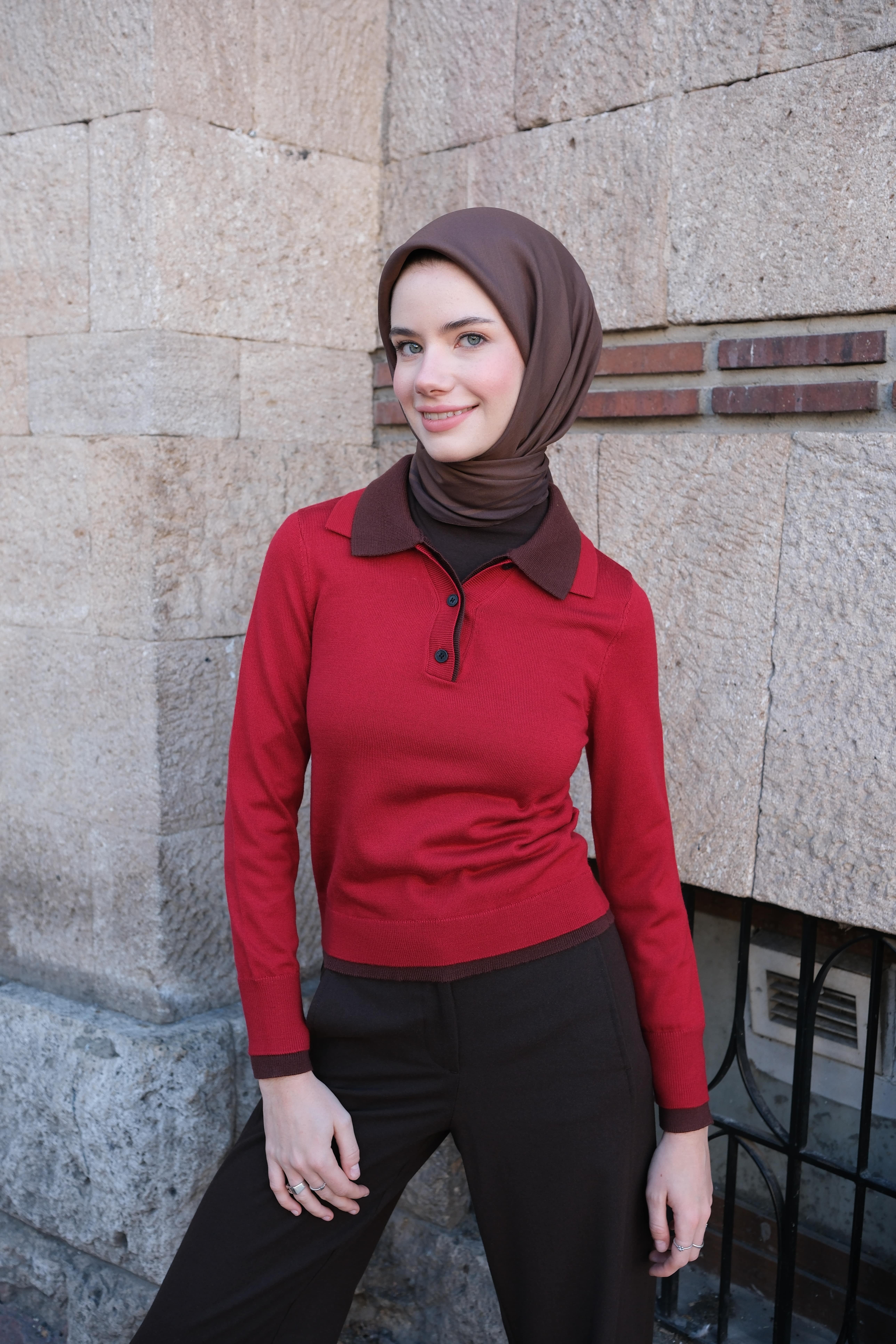 ACI KAHVE FLOŞ VİSKON DESEN EŞARP