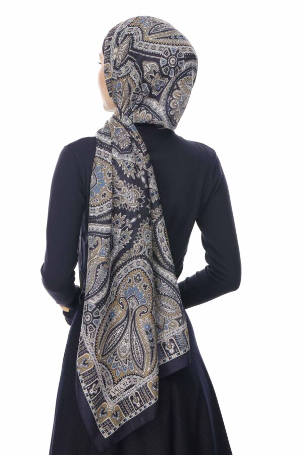 Rustik Desen Şal / Lacivert