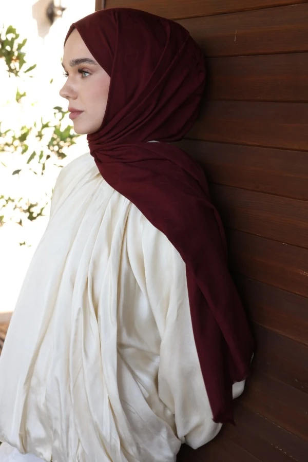 Kızılcık Monogram Desen Şal