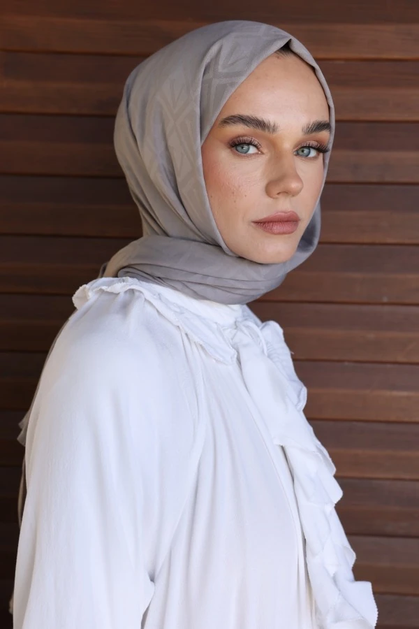 Kül  Logo Desen Şal