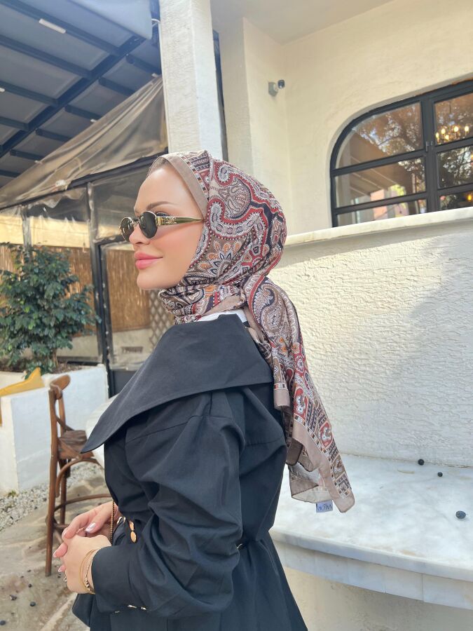 Rustik Desen Şal / Latte