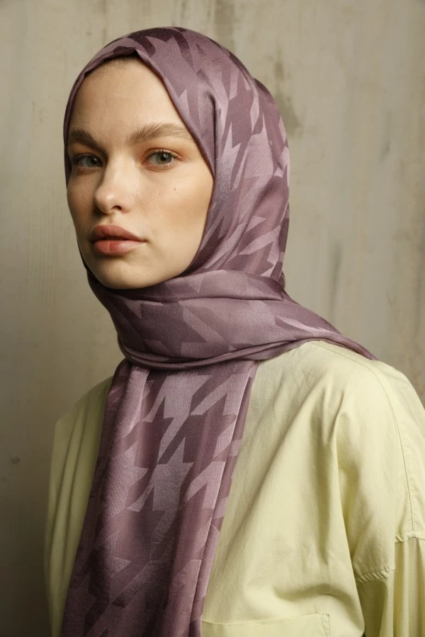 TOZLU EFLATUN KAZAYAĞI DESEN İPEKSİ JAKAR ŞAL