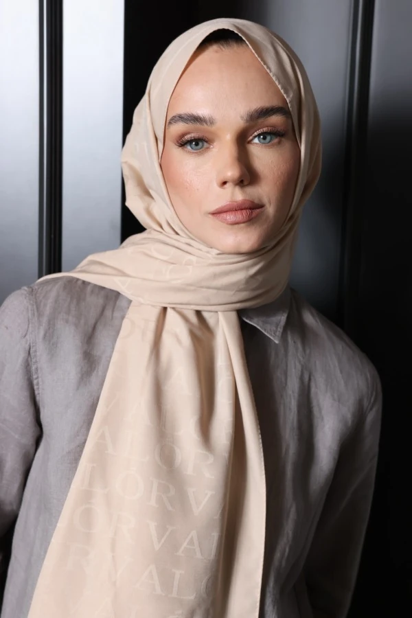 Fil Dişi Monogram Desen Şal