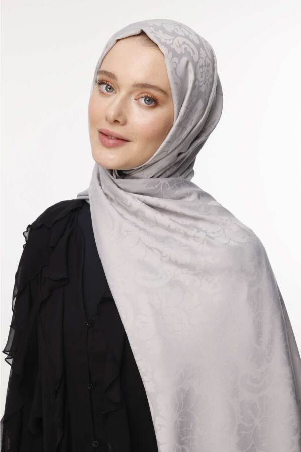 Brokar Desen Şal / Buz Gri