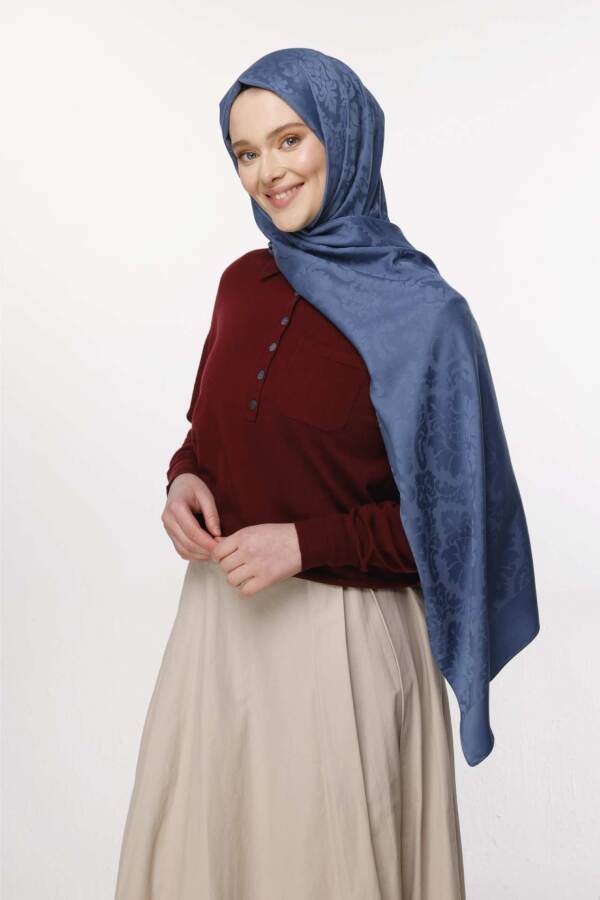 Brokar Desen Şal / İndigo
