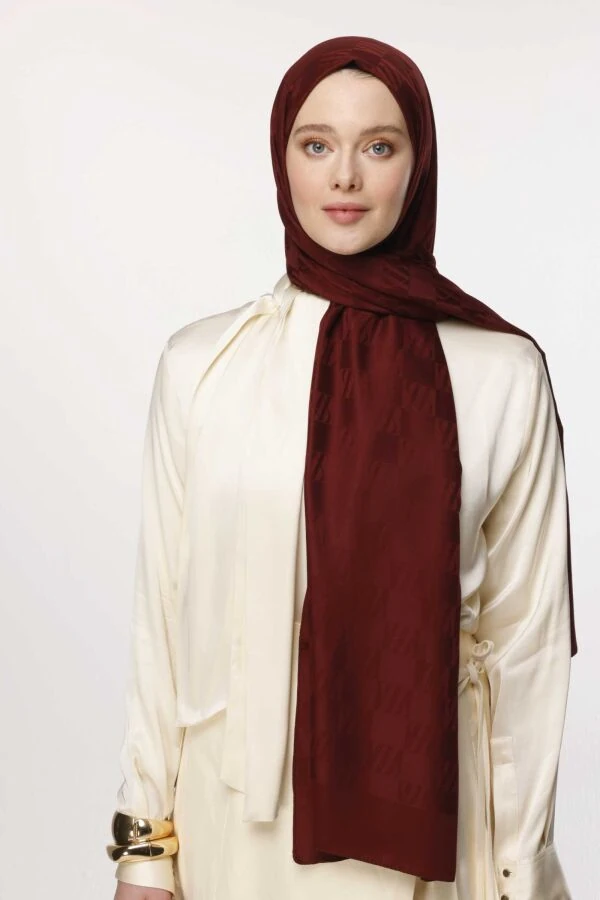 İcon Desen Şal / Kızılcık