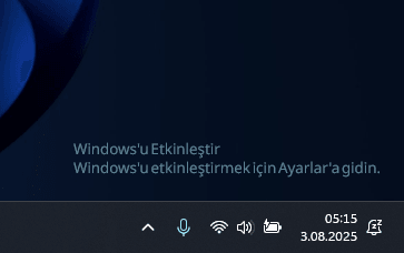 Windows'u etkinleştir uyarısı