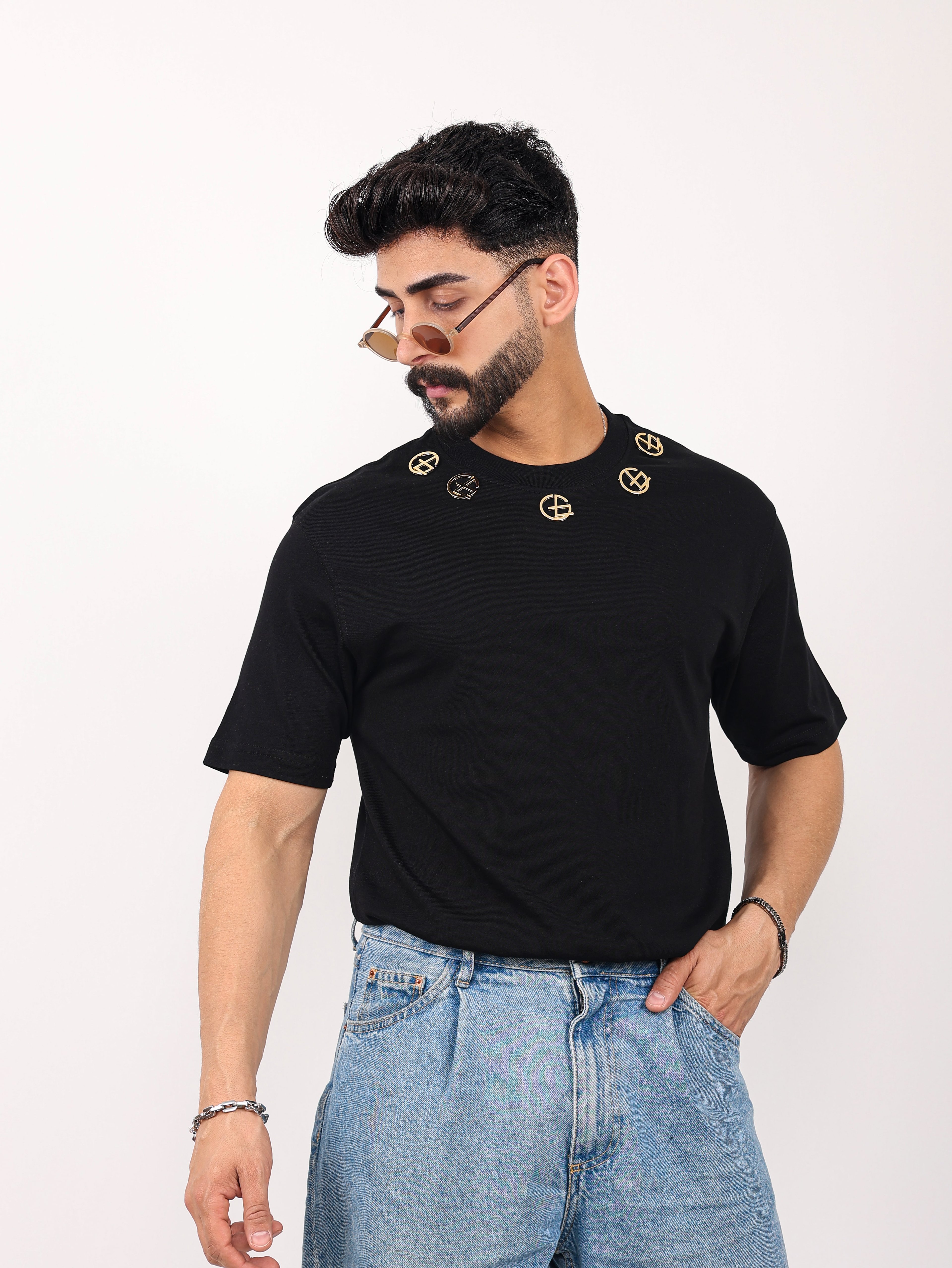 Logo Chain Relaxfit Tee - Siyah