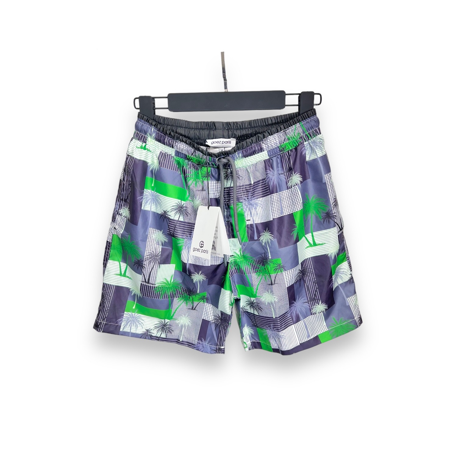 Palm Tree Printed Water Repellent Swim Shorts