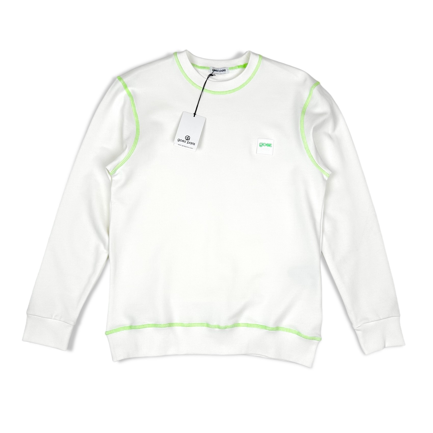 GOEZ PARIS Color-Stitched Men's Sweatshirt - White