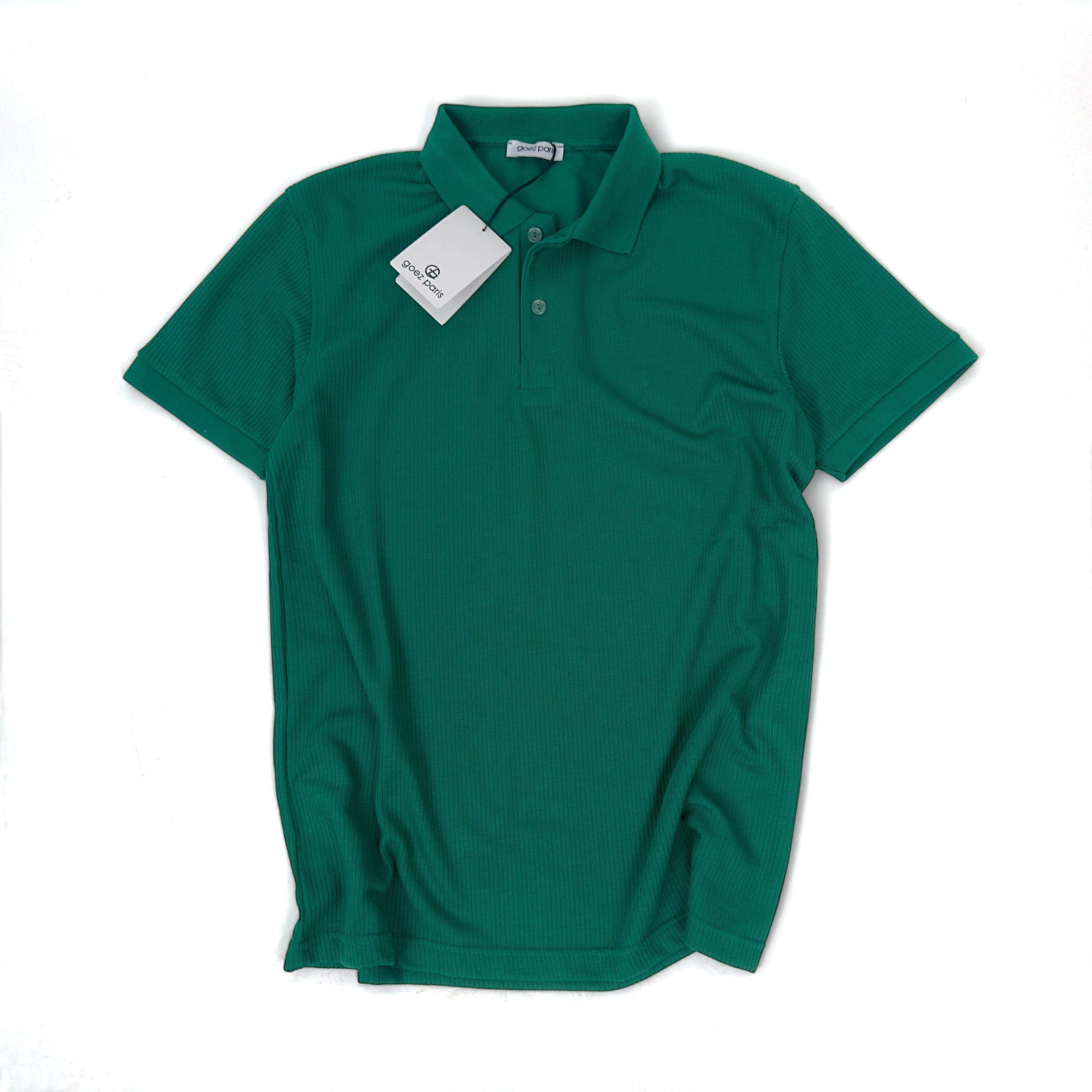 GOEZ PARIS Rahat Kalıp Basic Triko Polo Yaka Tshirt - Haki