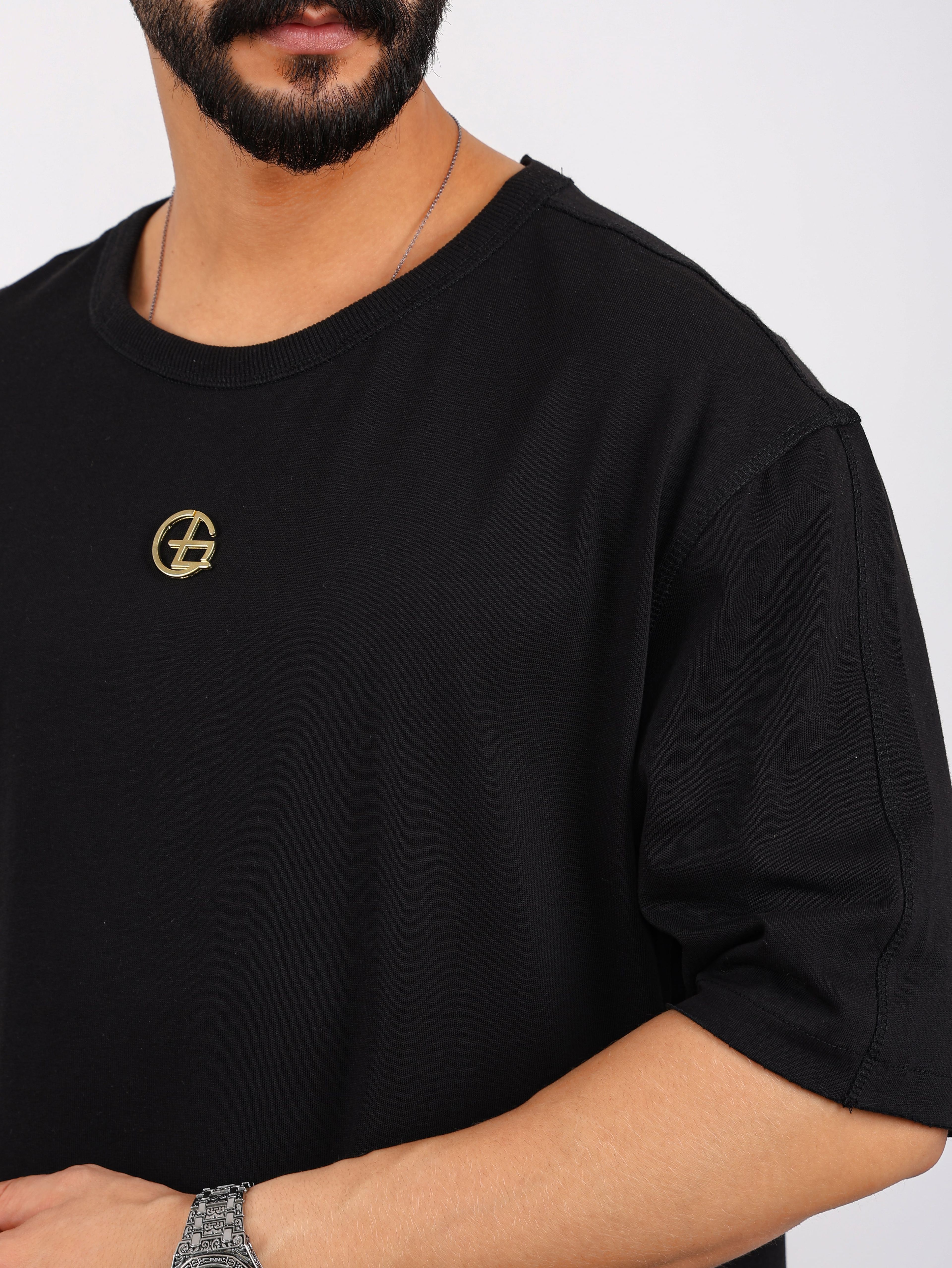 Metal Logo Sewing Oversized Tee