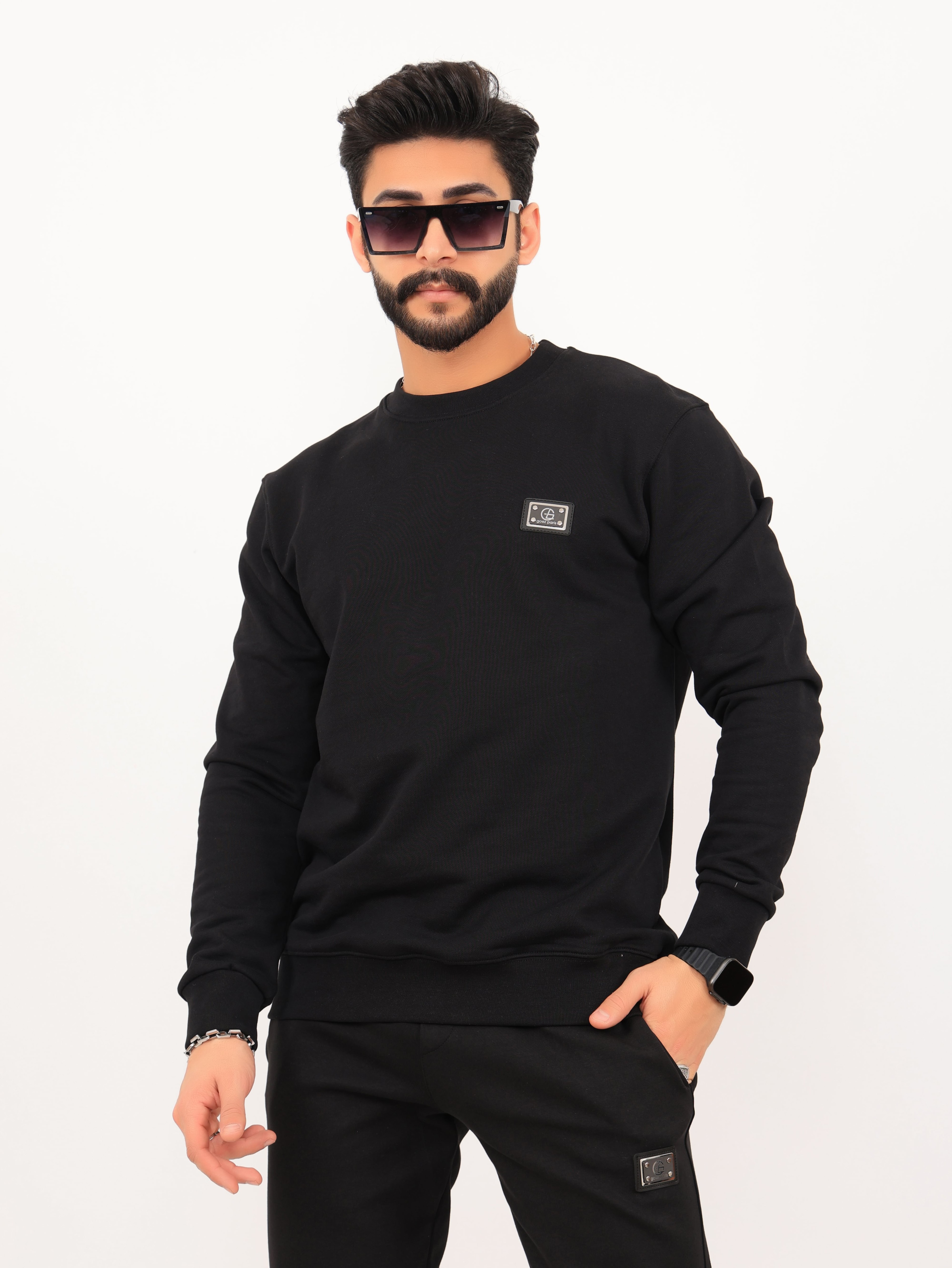 GOEZ PARIS Logo Plaka Detaylı Erkek Sweatshirt