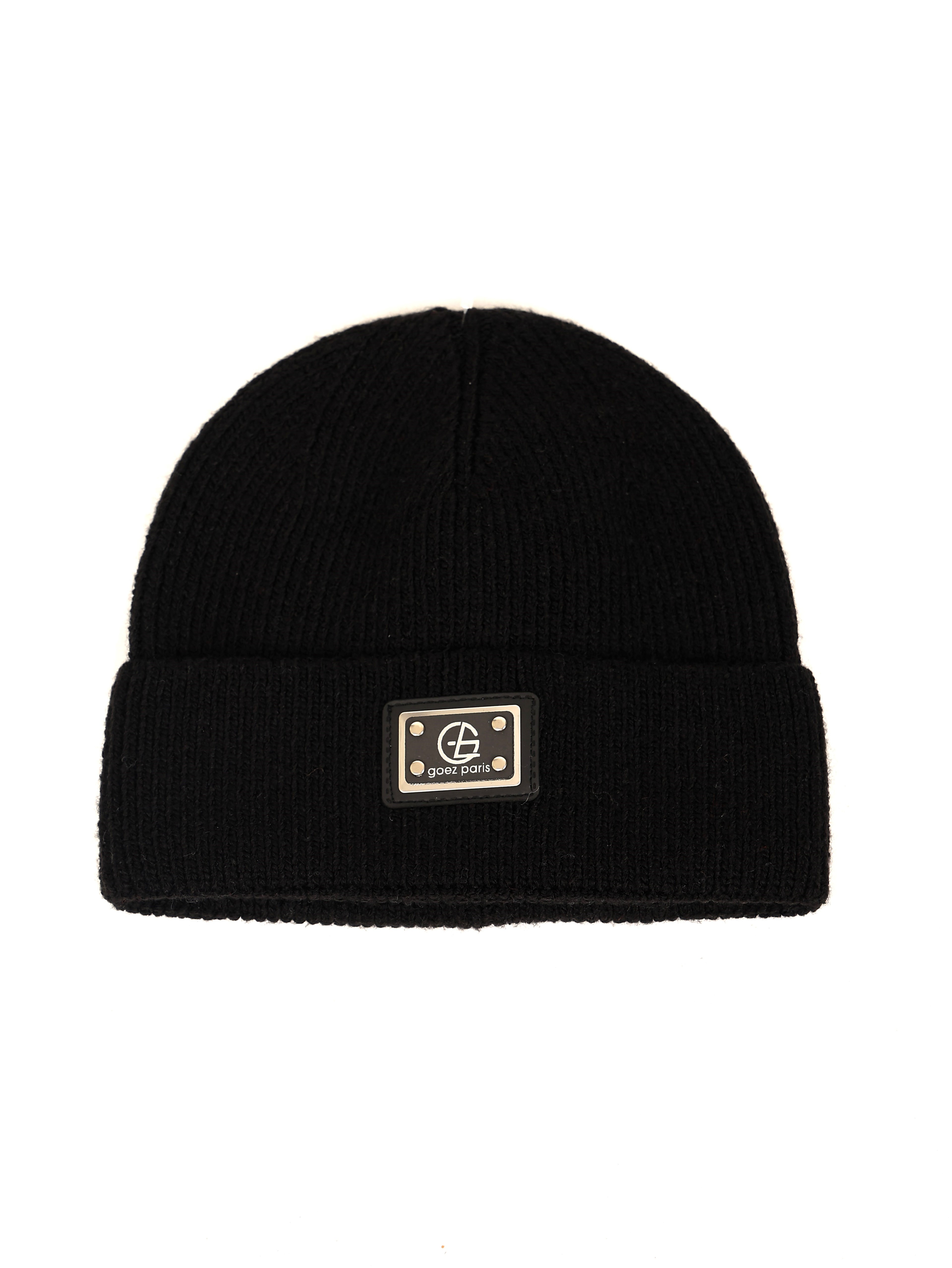 GOEZ PARIS Unisex Cashmere Beanie Hat - Black