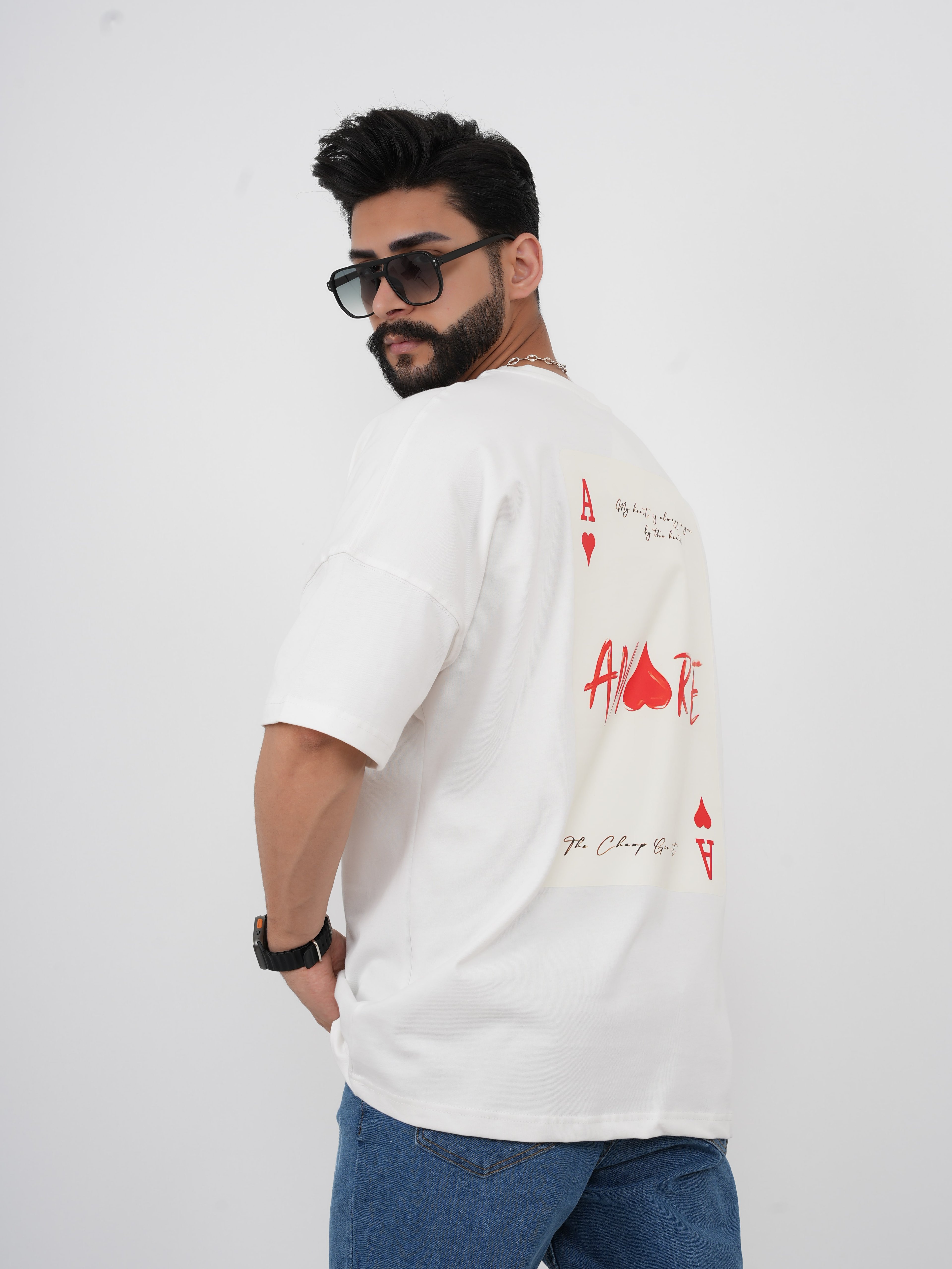 GOEZ PARIS Amore Baskılı Unisex Oversized T-Shirt