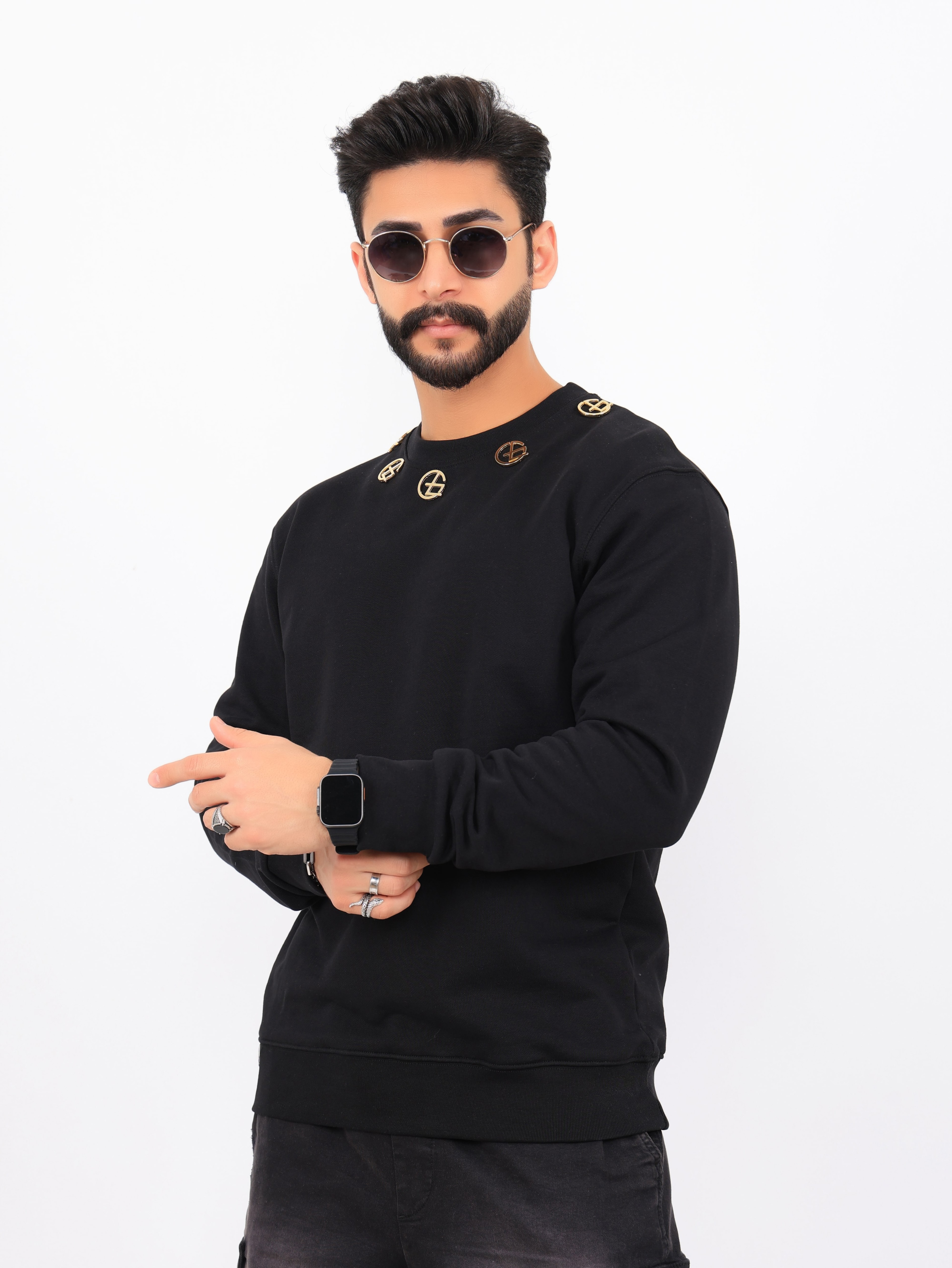 GOEZ PARIS Logo Chain Erkek Sweatshirt