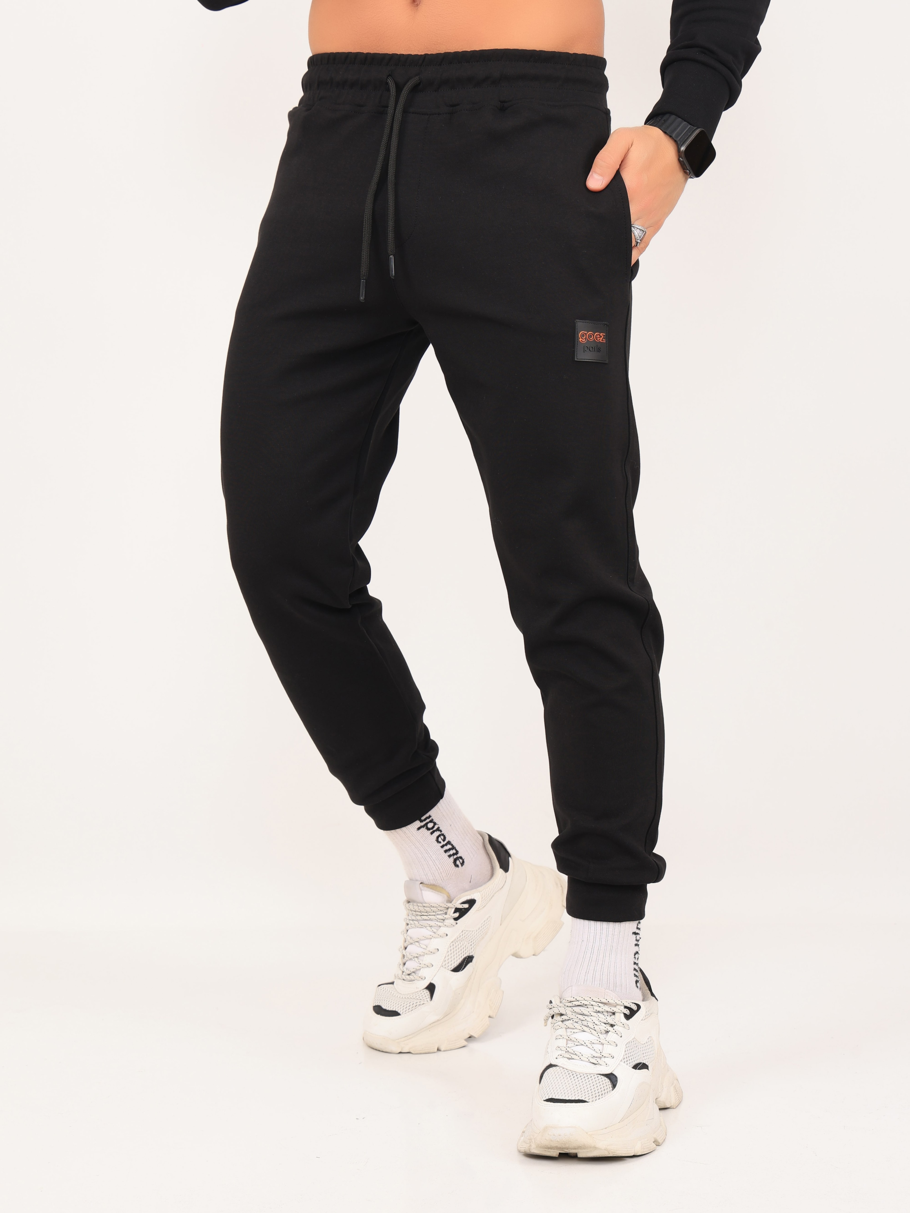 GOEZ PARIS Orange Logo Men's Jogger Pants